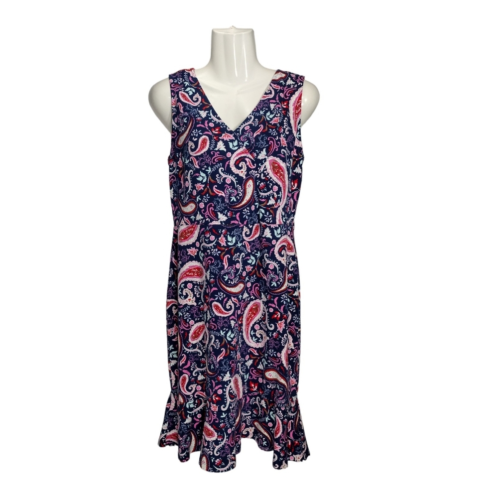 Talbot's Dress Paisley Flounce Hem Size M